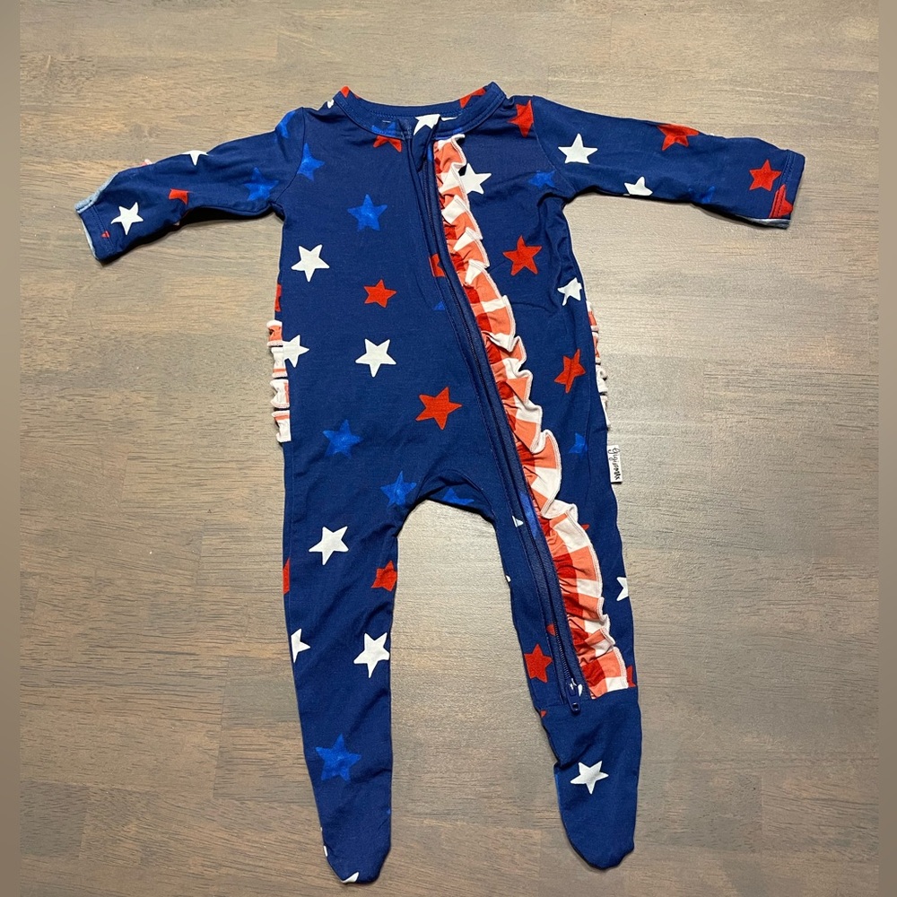 NEW! • Gigi & Max 💥 Red, White, & Blue 🇺🇸 Zipper Footie Sleeper | NEWBORN